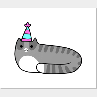 Blue Birthday Tabby Posters and Art